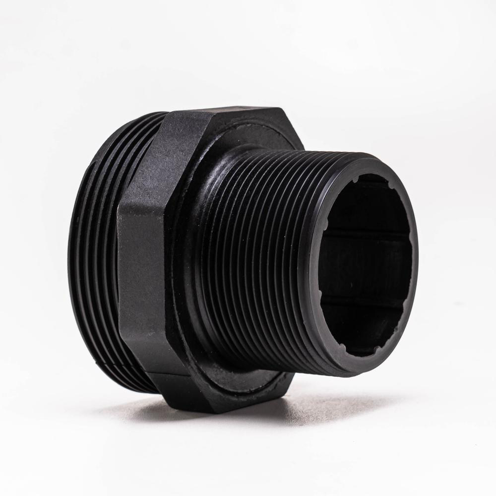 Tankgennemfør., 1½" m/pakning  Sort t/BL- Artik filter