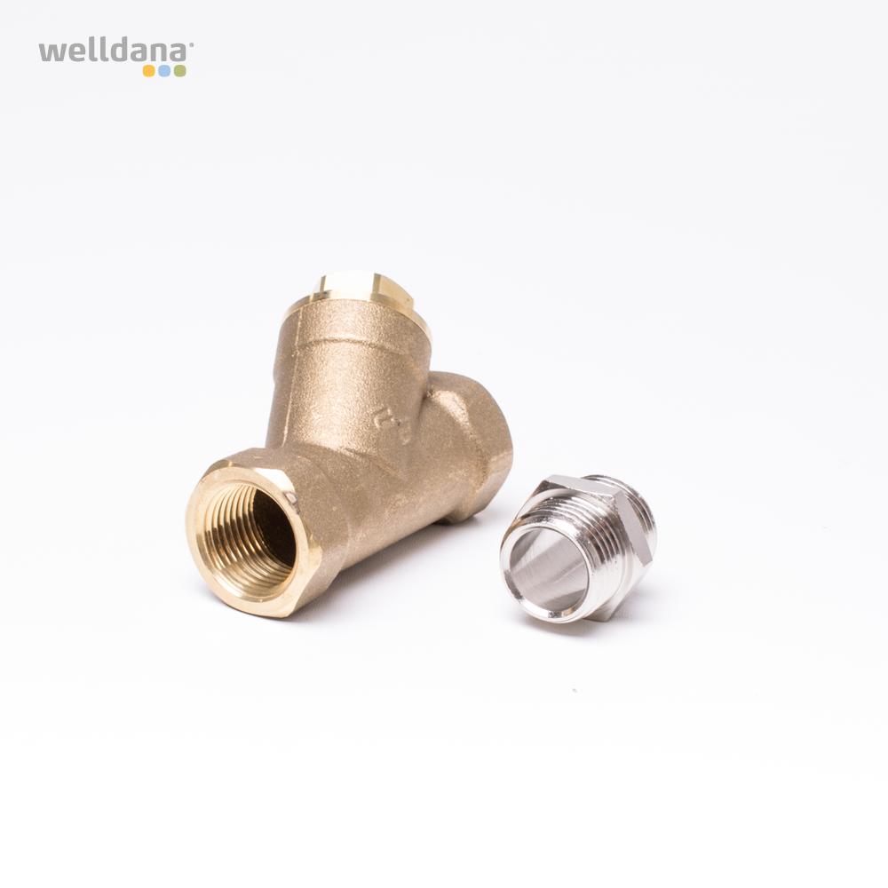 Snavsfilter m/brystnippel ½" Til magnetventil.